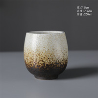 Ensemble tasse à café et tasse à thé en poterie grossière en céramique de 100ml/180ml/230ml avec logo personnalisé pour le bureau et la maison Caractéristiques stockées