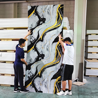 Panneau mural en feuille de marbre Foju 1220x2440mm 3mm, revêtement UV, matériau PVC WPC pour salon et hôtel, fabriqué en Chine