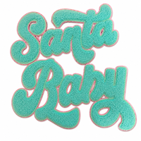 Patch brodé en chenille Santa Baby 11 pouces avec dos pailleté, thermocollant pour sweat-shirts de Noël