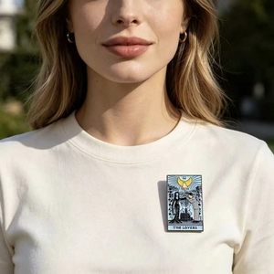 Spilla in smalto Tarocchi degli Amanti Gotici, Spilla per coppia <span class=keywords><strong>Wednesday</strong></span> Addams - Product Image 2