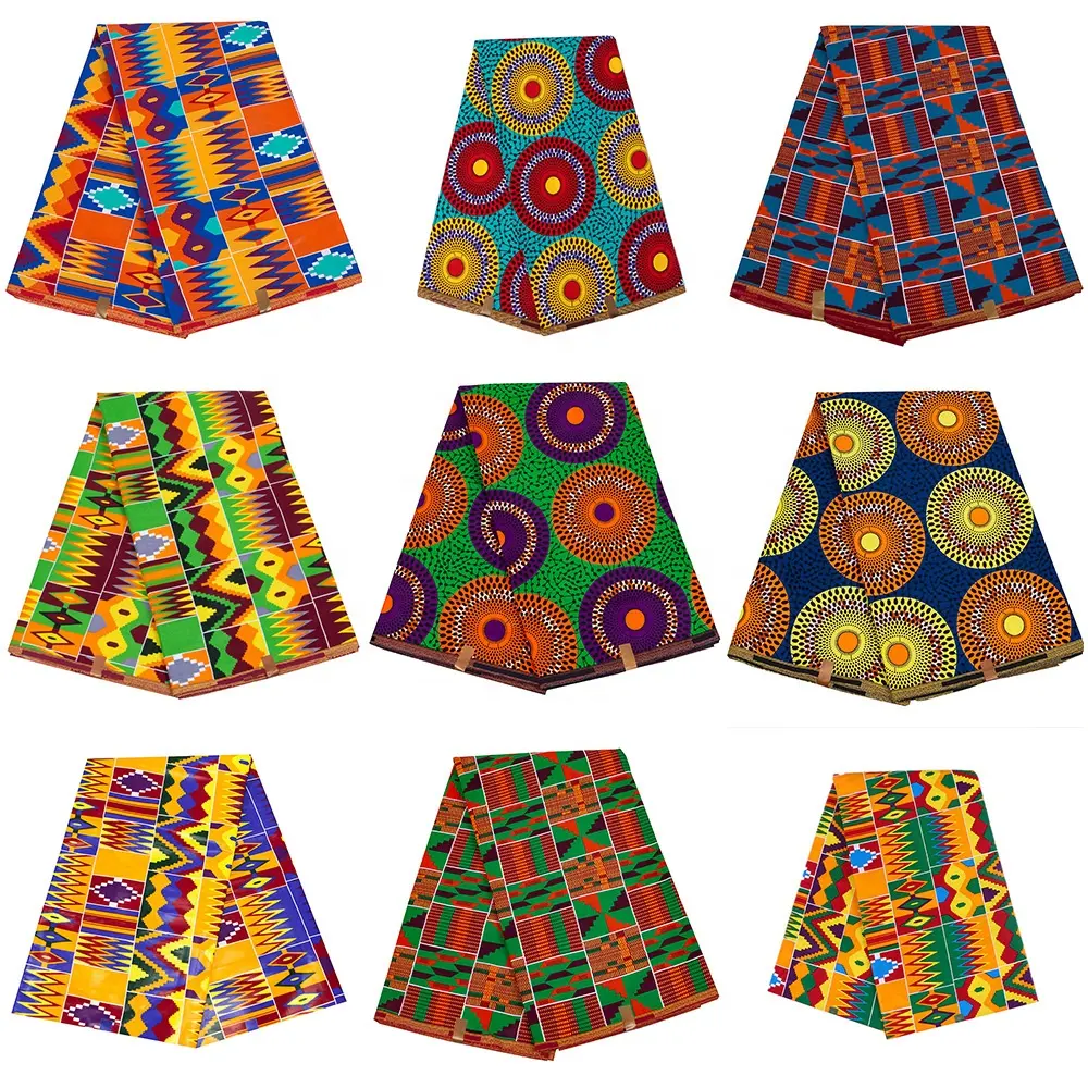 Wholesale popular London Holland Java Print Wax Cotton Reversible Kent Ankara African Wax Print 6 Yards pieces