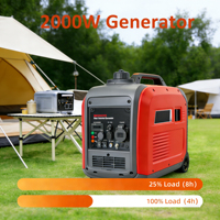 Générateur d'électricité silencieux portable pour la maison E-XIAPU 2 kVA 12 volts moteur CC 4 temps monophasé 230 V
