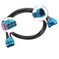 Cable Coaxial LEAD de Cuatro Puertos Hembra a 4 Conectores HMTD Macho Individuales Fakra, 10 cm, RG174, 0-6 GHz, para Automóviles