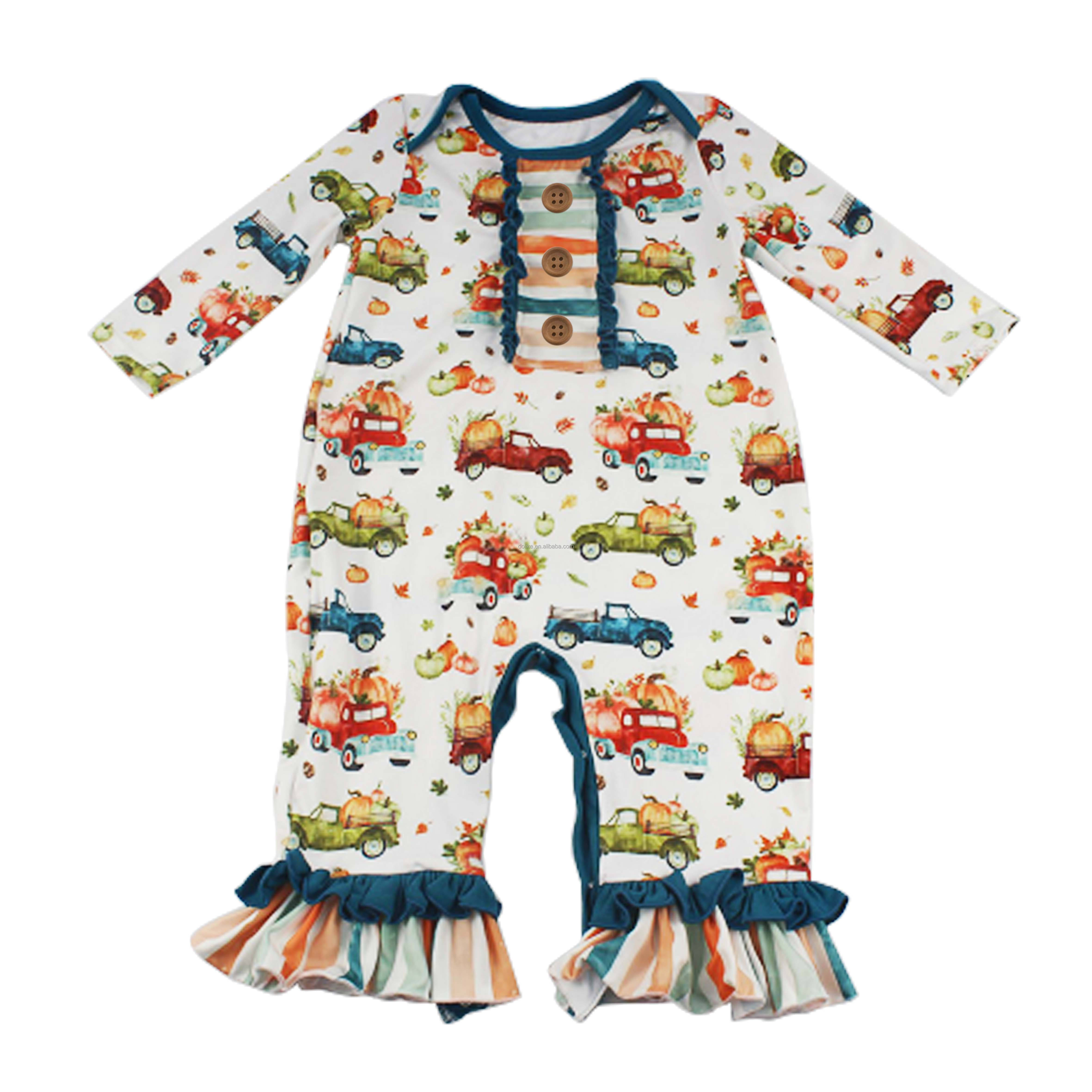 新生儿衣服长袖孩子连身裤2022女宝宝连裤新年荷叶边婴儿连衣裤