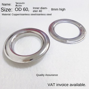 Anelli in Metallo per <span class=keywords><strong>Tende</strong></span> <span class=keywords><strong>da</strong></span> <span class=keywords><strong>Sole</strong></span> e Teli Impermeabili, Diametro Interno 40mm, Diametro Esterno 60mm, Altezza 8mm, Grandi <span class=keywords><strong>Occhielli</strong></span> per <span class=keywords><strong>Tende</strong></span> - Product Image 2