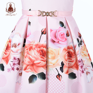 La ropa de los niños de 5 a 9 años Semi-perspectiva superior avión manga de <span class=keywords><strong>moda</strong></span> patrón Floral de La Flor de las niñas vestido - Product Image 6