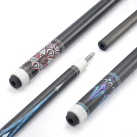 En gros, queues de billard articulées 1/2 avec extension, en carbone noir technique, pointe de 13 mm et connexion rapide 3/8*8