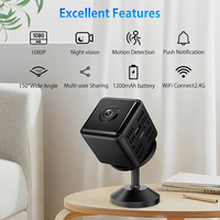Mini Caméra WiFi 1080p Ultra-Compacte pour Domicile avec Vision Nocturne et Détection de Mouvement, Caméra de Sécurité Intérieure sans Fil