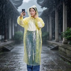 Imperméable jetable en PE, pack combo multicolore, veste de pluie imperméable à capuche pour adulte, à usage unique, couleurs assorties pour l'extérieur - Product Image 3