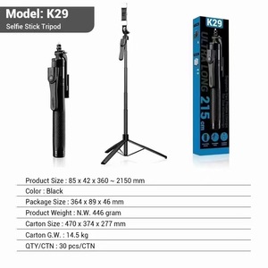 K29 2.15M Thêm Dài Ảnh Tự Sướng Thanh Chất Lượng Cao Nhà Máy Bán Buôn Điện Thoại Tripod Cho Phát Trực Tiếp | Di Động Mở Dài <span class=keywords><strong>Monopod</strong></span> - Product Image 1