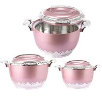 Elegante Juego de Ollas Térmicas Jumbo de 3L, 5L y 7L con Patrón de Mármol, Olla Aislada de Acero Inoxidable, Servidor de Buffet, Éxito en el Mercado Estadounidense