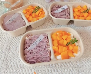 Tự nhiên phân hủy sinh học mía bã mía bữa ăn hộp cấp thực phẩm dùng một lần Hộp Ăn Trưa cho nhóm công ty bữa ăn quán cà phê Takeaway - Product Image 5