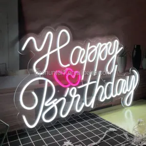 Factory Support Customization Add Your Own Logo Neon Sign Led Custom For Wedding Happy Birthday Party Bedroom Shop Decoration