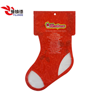 Sachet en plastique alimentaire imprimé sur mesure en forme de chaussette de Noël, pochette Mylar pour nouilles, snacks et emballage cadeau de fêtes