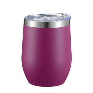 Vaso Térmico de Acero Inoxidable Mate Color Borgoña, Forma Redonda, Doble Pared, con Tapa Antiderrames Transparente, Regalo para Bodas y Fiestas - Product Image 4