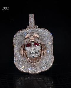 Colgante de Diamante de Laboratorio Personalizado, Oro de 9K-18K, Joyería Hip Hop con Certificado de Autenticidad, Corte Brillante Redondo - Product Image 6