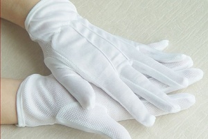 ผ้าฝ้ายถุงมือทำงาน Interlock ถุงมือสีขาวถุงมือความปลอดภัย - Product Image 6