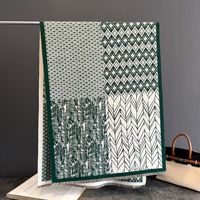 Écharpe personnalisée avec logo, imprimé cachemire et léopard, pour femme, hiver, verte, épaisse, chaude, de luxe, châle, tour de cou, réversible, vente en gros