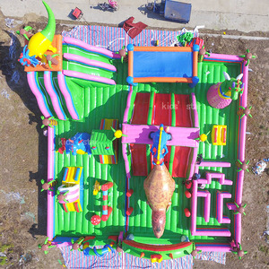Château gonflable commercial géant pour enfants et adultes, avec toboggan et parcours d'obstacles, pour parc d'attractions extérieur, écologique - Product Image 3