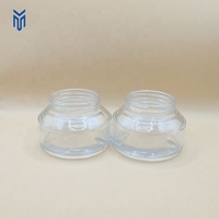 Vente en gros 100g d'épaule inclinée pot en verre transparent bouteille de crème cosmétique visage soin de la peau pot de crème avec couvercle en argent doré