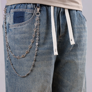 Spider <b>Cross</b> <b>Chain</b> Denim Pants <b>Chain</b> Double Layered Hip Hop Style Adult Waist <b>Chain</b> Flat Design K11 5324 - Product Image 1