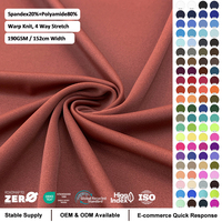 Lot de tissu élastique lisse pour justaucorps de gymnastique, 20 % polyamide, 80 % élasthanne