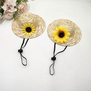 Sombrero de Paja para Mascotas, Mini Decoración de Verano para Perros y Gatos, Sombrero Pequeño para el Sol - Product Image 1