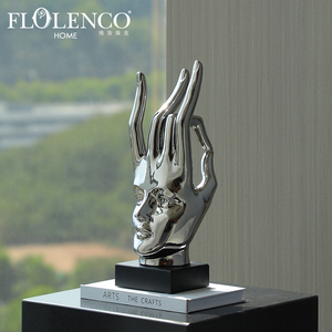 <strong>Living</strong> <strong>Room</strong> Crafts Abstract <strong>Silver</strong> Blow Man Ceramic Figurine Decoration Sculpture Statue Electroplated <strong>Ornaments</strong> <strong>for</strong> Desk Decor - Product Image 2
