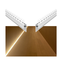 Profilé en aluminium encastré pour plinthe LED, éclairage indirect pour intérieur