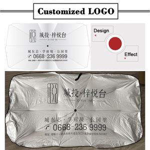 Custom Logo Printed Portable Folding Retractable Windshield <b>for</b> <b>Car</b> Front Window Sunshade Umbrella - Product Image 2