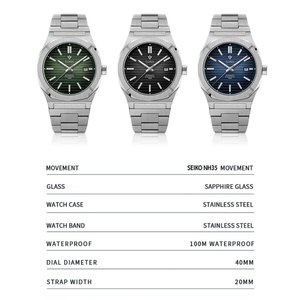 CADISEN C8200M Luxury <b>Automatic</b> Mechanical <b>Wristwatch</b> German Design Watch for Men Stainless Steel 100M Waterproof Fashion Watch - Product Image 4