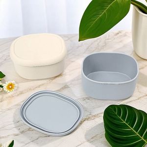 Boîte à lunch carrée en silicone résistante à la chaleur, couvercle à boucle anti-fuite, compatible lave-vaisselle, sans BPA, récipient écologique pour le stockage des aliments - Product Image 1