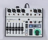 Console de mixage audio numérique Flow8 USB/sans fil avec suppression du bruit et construction métallique pour sonorisation en direct et utilisation en studio
