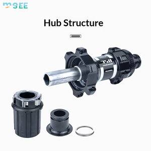 SeeMore Prêt à expédier : Moyeux de vélo avant/arrière à frein à disque, moyeux à axe traversant 12*100/142mm 24H, ensemble de moyeux pour VTT - Product Image 3