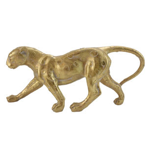 현대 추상 골드 팬더 조각 기하학적 수지 표범 동상 금형 도금 골드 장식 선물 공예 장식 - Product Image 5