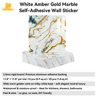 Panneau mural en marbre auto-adhésif 3D, panneau décoratif en PVC imperméable pour revêtement mural intérieur