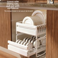 Organiseurs sous l'évier MIXWARES - Étagère coulissante pour bols, panier de rangement à 2 niveaux pour armoire de cuisine