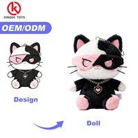 Peluche personnalisée chat noir mignon, jouet en peluche doux pour cadeau d'entreprise, service OEM ODM personnalisé, vente en gros usine