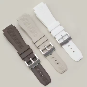 Correa <span class=keywords><strong>Moonswatch</strong></span> de 20mm con extremo curvo, muñequeras de goma de silicona de liberación rápida, transpirable de lujo para Smartwatch, reloj inteligente perfecto - Product Image 3