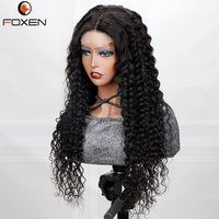 Парик из натуральных индийских волос Foxen Glueless Water Wave с прозрачной HD-основой 13x4/13x6, с сохраненной кутикулой, для чернокожих женщин