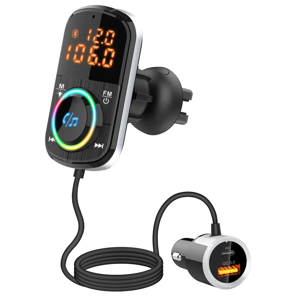 New High Quality Car Wireless Music and Bluetooth with FM Transmitter Car MP3 Player Usb Version 5.0 Portable 12V-24V 0.5~2M 10M
