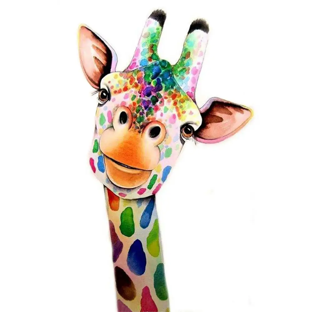 Fabrieksprijs Cartoon Gekleurde Giraffe Diy Borduurwerk Ambachtelijke Kruissteek Kits Custom Design Borduurwerk Starterset