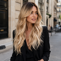 Perruque synthétique longue ondulée pour femme, blond miel foncé, effet vague d'eau, avec racine foncée, ligne de cheveux naturelle, bonnet en filet rose, résistante à la chaleur 150%