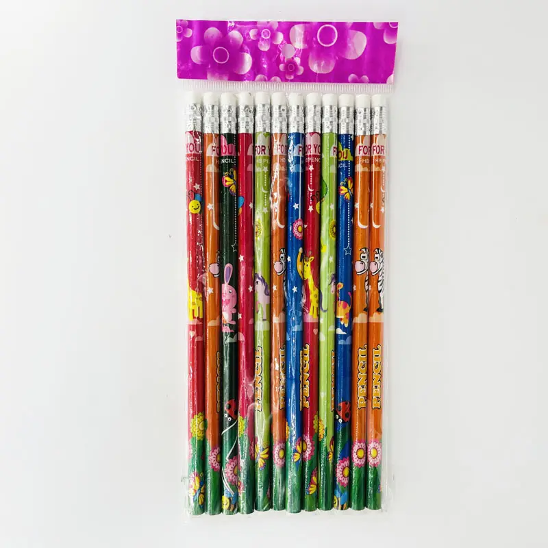 Hot School Supplies Stationery Cartoon Design Cute Wood Fancy Pencils for Girls and Boys