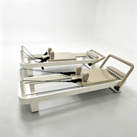 Reformer de Pilates Commercial Blanc en Aluminium – Équipement de Studio Professionnel pour l'Entraînement de Fitness Pilates