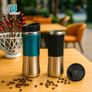 Thermos en acier inoxydable de 350 ml avec bouton de verrouillage et couvercle à boire directement, tasse de voyage à double paroi isolée, sans BPA - Product Image 5