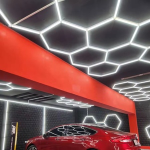 车库车间用六角形发光二极管灯自动细节防水便携式吸顶灯蜂窝六角形设计 - Product Image 6