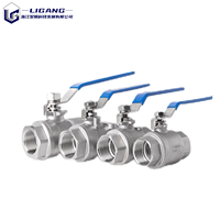Válvulas de Bola de 2 Piezas de Acero Inoxidable 304 316 con Rosca NPT BSPT 1000 WOG para Tuberías de Petróleo y Químicos de Grado Industrial