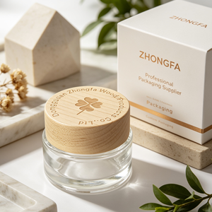 Custom Empty Cosmetic Cream <b>Containers</b> 5G 10G 15G 20G 30G 50G 100G With Natural <b>Bamboo</b> Wooden Caps - Product Image 3