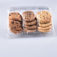 Boîtes d'emballage en plastique transparentes jetables en PET pour pâtisseries, gâteaux, biscuits et shortbreads – Vente chaude